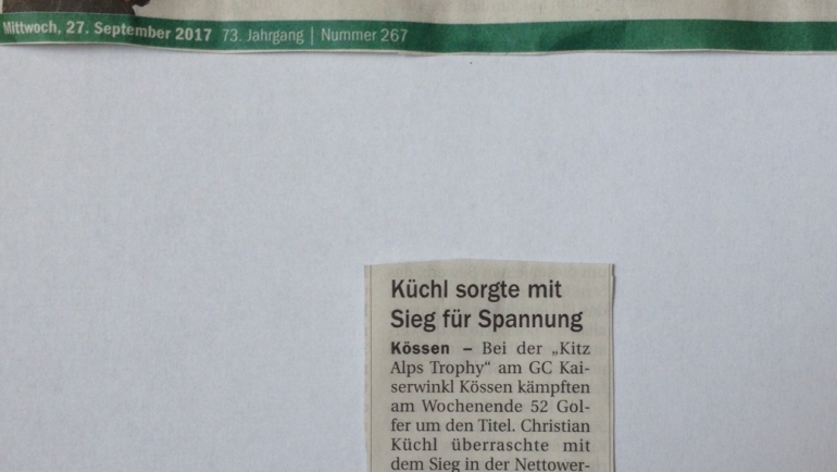 PRESSEMELDUNG Tiroler Tageszeitung 9. Station GC Kaiserwinkl Kössen