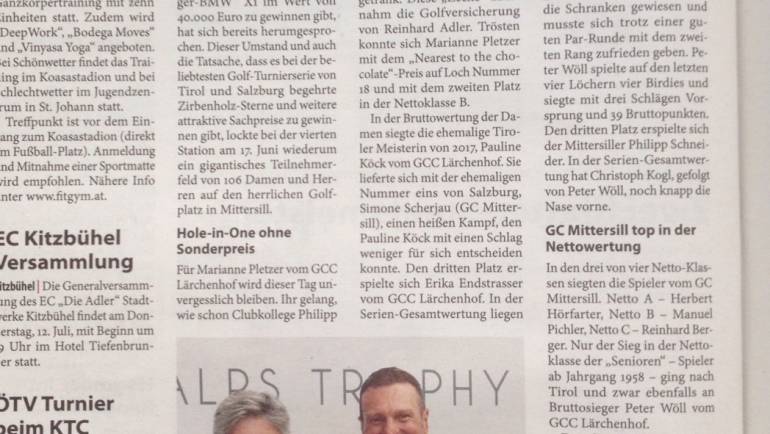 PRESSEMTTEILUNG Kitzbüheler Anzeiger 4. Station GC Mittersill